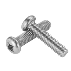 304 Stainless Steel Cross-Recessed Pan Head Screws Round Head Screws PM Machine Thread Cross Recess Machine Thread Pan Head Small Screws M2M3M4M5M6