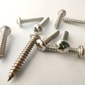 GB845 304 Stainless Steel Cross-Recessed Pan Head Round Head Self-Tapping Screws M2-M6 PA Pointed Tip
