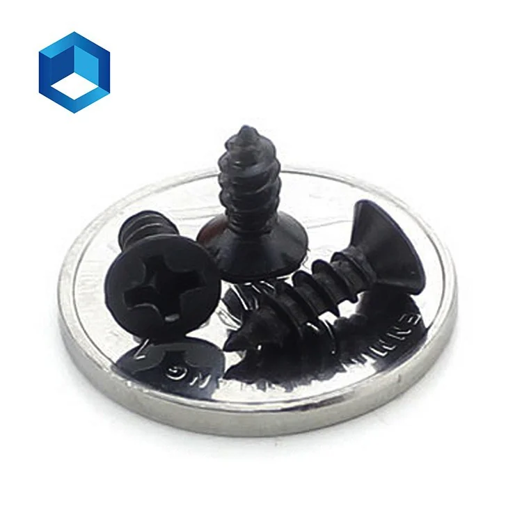 Black Hardened Cross-Recessed Countersunk Head Self-Tapping Screws Flat Head Carbon Steel KA Electronics Small Wood M1-M6