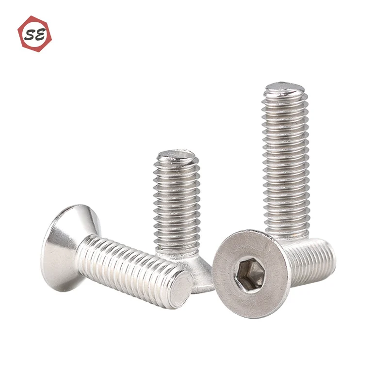 304 Stainless Steel Flat Head Hex Socket Countersunk Head Screws M2M2.5M3M4-M16