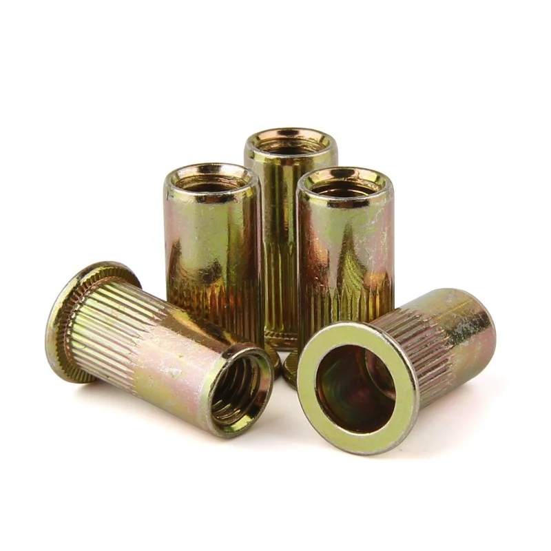 Rivet Nuts Rivet Nuts Yellow Zinc-Plated Rivet Nuts Flat Head Stud Text Rivet Nuts Stainless Steel 304 Rivet Nuts Aluminum Rivet Nuts