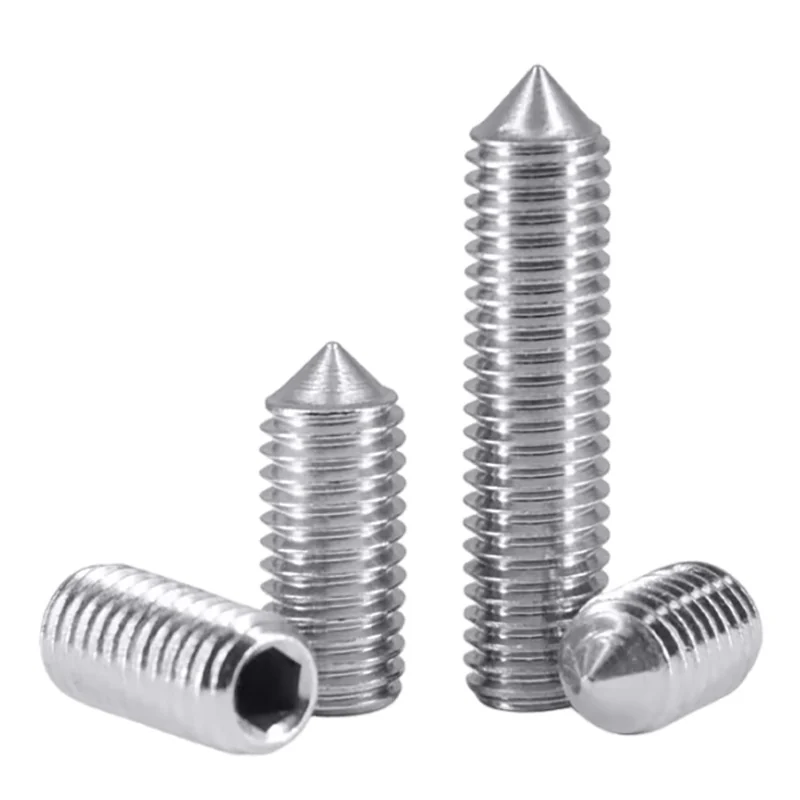 304 Stainless Steel Cone Point Set Screws Hex Socket Machine m 201 Headless Set DIN914