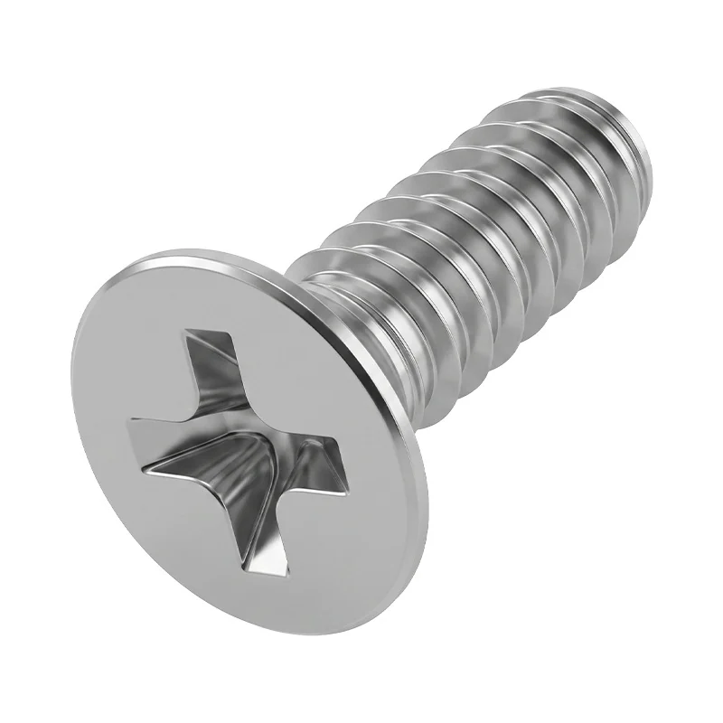 304 Stainless Steel Cross-Recessed Countersunk Head Self-Tapping Screws KB Flat Head Coarse Thread Flat End m1m1.2m2m3m4m5