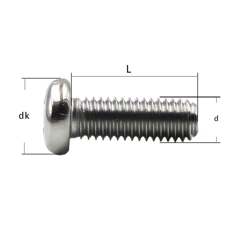 Nickel-Plated Machine-Thread Cross-Recessed Pan Head Screws PM Computer Flat End