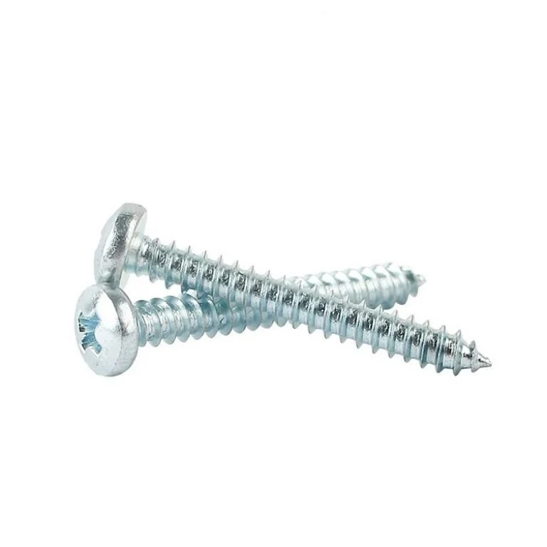 Round Head Cross-Recessed Self-Tapping Screws ST2.2-6.3 Blue-White Zinc-Plated DIN7981GB845-85 Pan Head