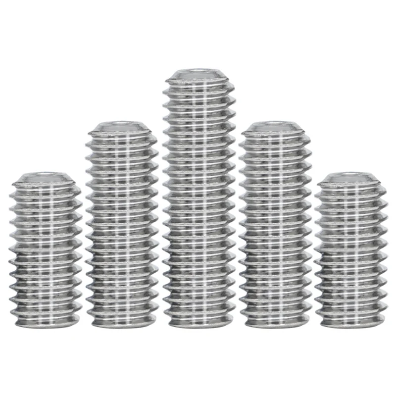 304 Stainless Steel Hex Socket Flat Point Set Screws DIN913 Flat Head Headless Set Machine m