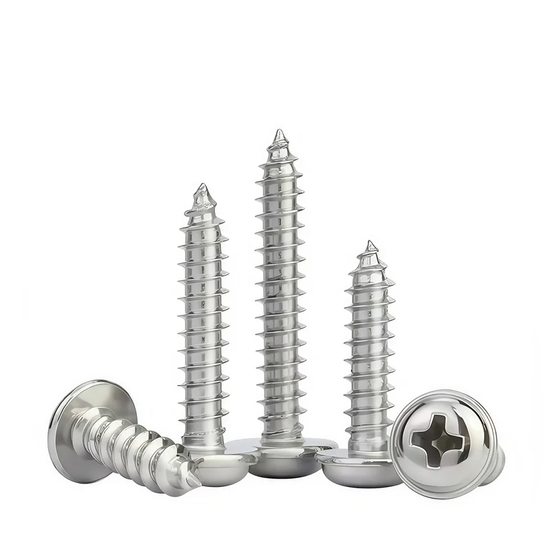 304 Stainless Steel Cross-Recessed Round Head With Washer Self-Tapping Screws Pan Head With Washer Son Electronics Small Screws M1-M4