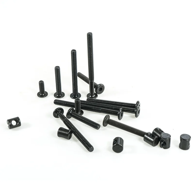Carbon Steel 4.8Level Black Chamfered Hex Socket Screws Furniture Screws M5M6M8 Bed Box Iron Artists Shelving The shelf. Bolts