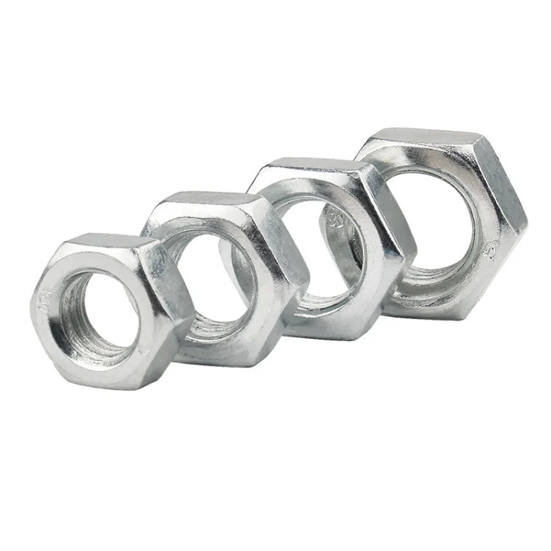 Iron White Zinc-Plated DIN934 Hex Nuts . . M3 Zinc-Plated