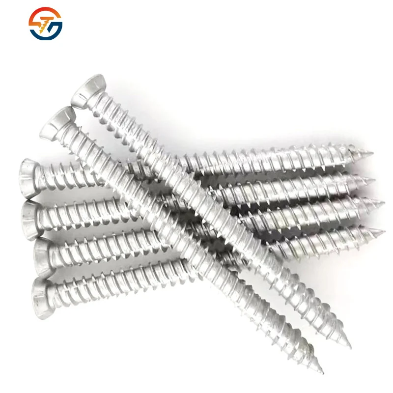 Rusty. Zinc-Plated German Cement Autocut Screws Hexalobular Recess High-Strength Doors and Windows Screws Self-Tapping Screws Screw