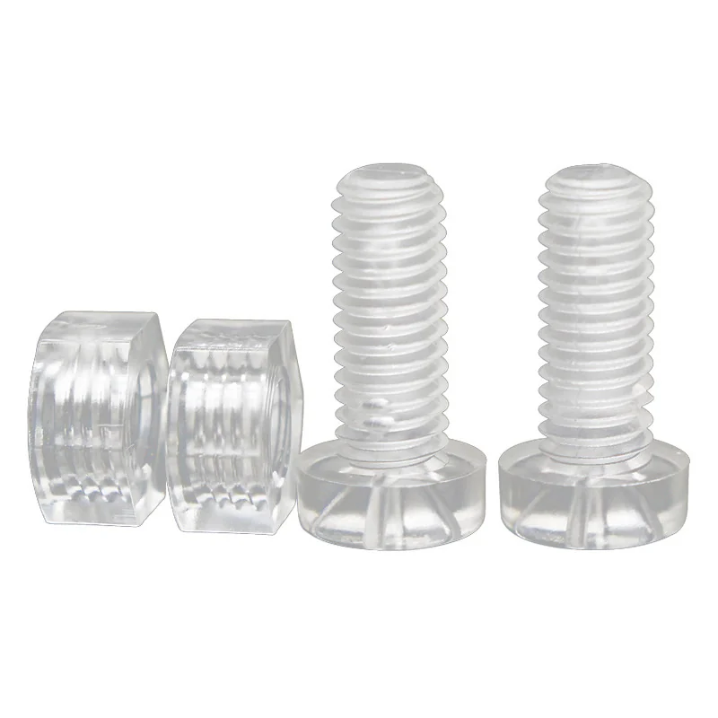 Transparent Plastic Screws and Nuts
