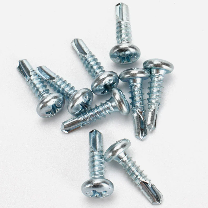 Carbon Steel Zinc-Plated Cross-Recessed Pan Head Round Head Self-Tapping Self-Drilling Screws High-Strength
