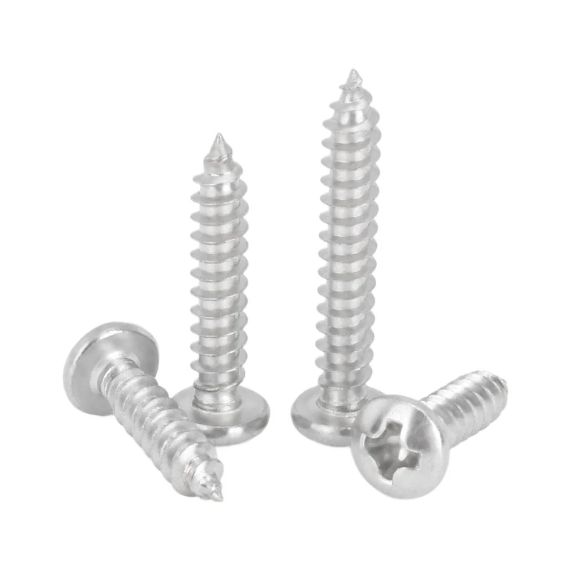 304 Stainless Steel Round Head Cross-Recessed Self-Tapping Screws PA Pan Head M2M3M4