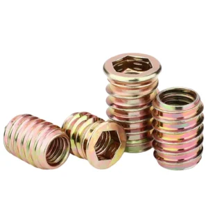 Iron Yellow Zinc-Plated With Washer Internal and External Thread Nuts Hex Socket Countersunk Head Screws Countersunk Head Embedded Furniture Screws Chain Joining Pieces M4-M10