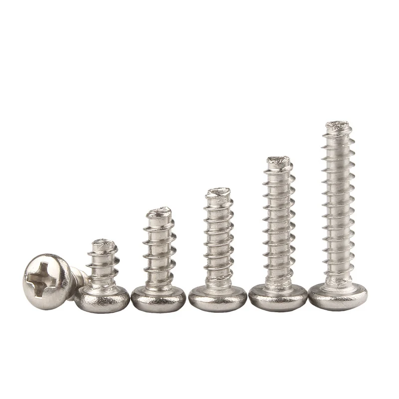 Nickel-Plated Cross-Recessed Round Head Flat End Self-Tapping Screws PB Pan Head M2.3/M2.6/M3.5M2M3M4