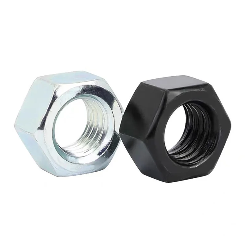 Zinc-Plated External Fine Thread Hex Nuts Carbon Steel Chinese National Standard Grade 4.8 Coarse Thread