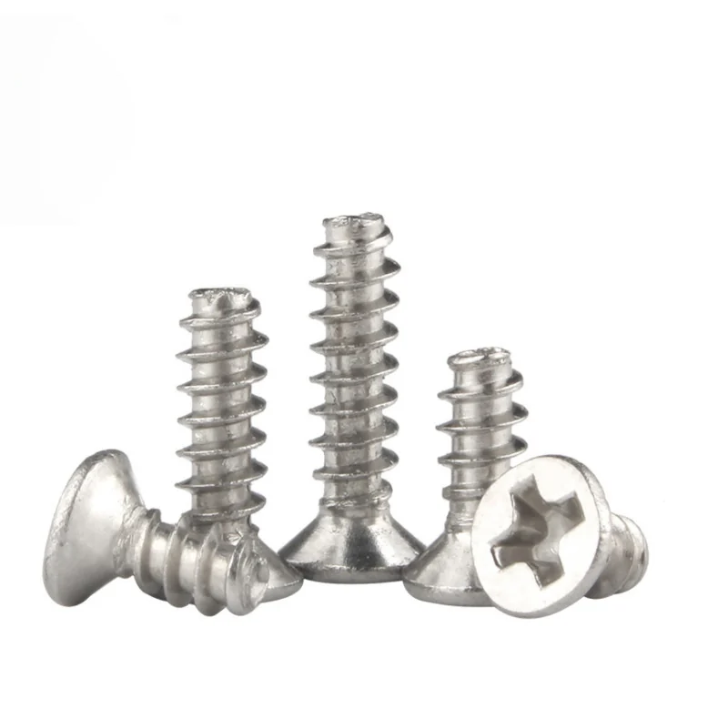 KB Nickel-Plated Cross-Recessed Countersunk Head Flat End Self-Tapping Screws Flat Head Hardware M2/M3/M4/M5