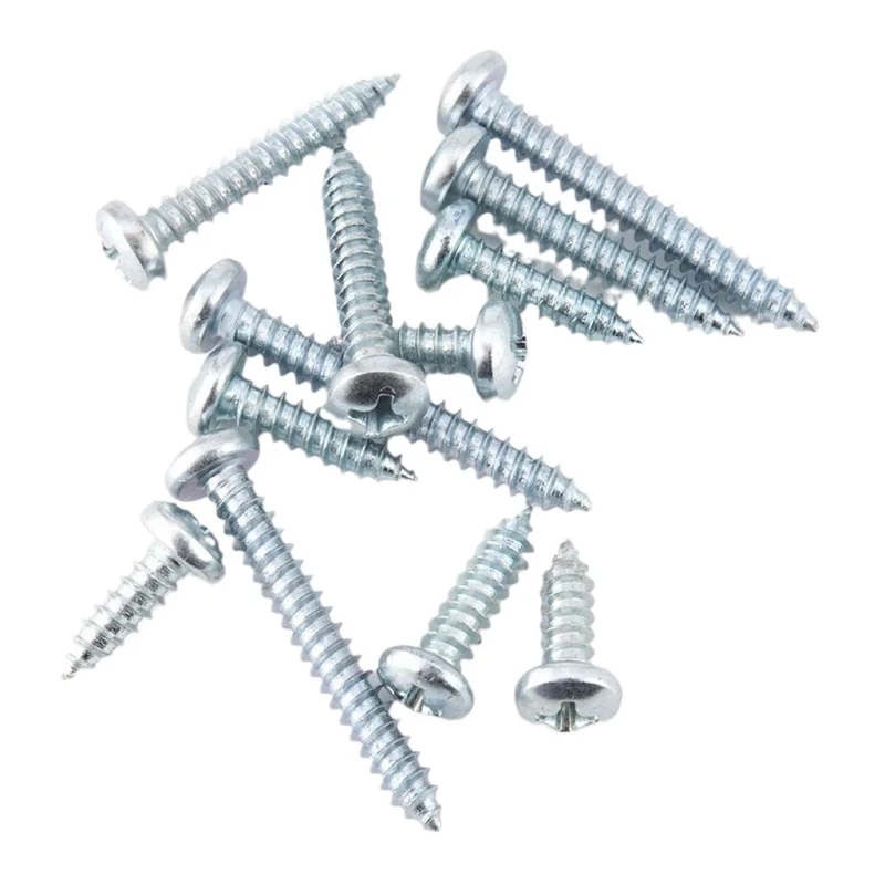 Round Head Cross-Recessed Self-Tapping Screws ST2.2-6.3 Blue-White Zinc-Plated DIN7981GB845-85 Pan Head