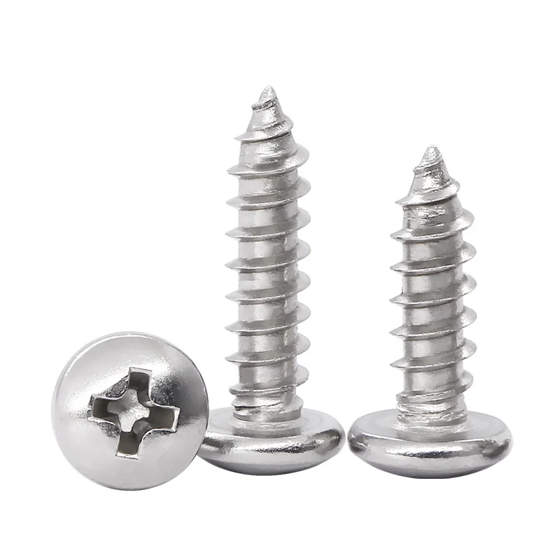 Cross-Recessed PA Round Head Pointed Tip Self-Tapping Screws Screw Nickel-Plated M1.2-M4SeriesLEDLights Mobile Phone Electronics Small Screws