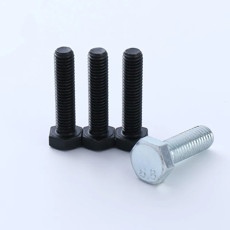 8.8Level High-Strength Hex Bolts 12.9Level Carbon Steel Black Zinc-Plated Hex Head Bolts Full Button Partial Button Threaded Rods