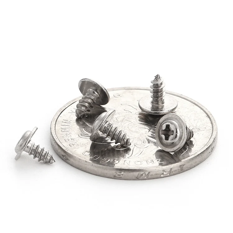 【1.4m1.7m2m2.3m2.6m3m4m5】304 Stainless Steel Round Head Cross-Recessed With Washer Self-Tapping Screws