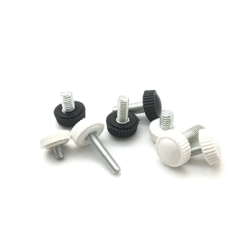 Low M4M5M6Crunch Screws Small Plastic Head Handle Screws Straight Knurl Knurled Adjustable Thumb Screws