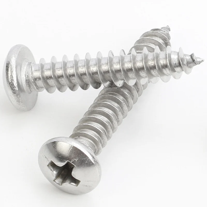 304 Stainless Steel Large Truss Head Round Head Cross-Recessed Self-Tapping Screws Wood Truss Head M1-M8