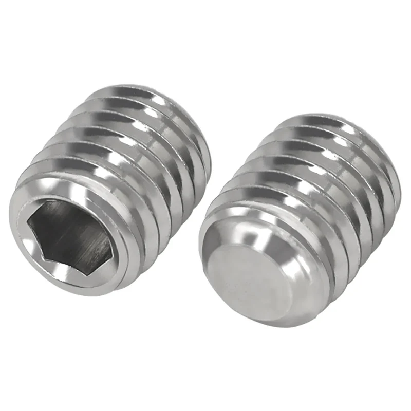 304 Stainless Steel Hex Socket Flat Point Set Screws DIN913 Flat Head Headless Set Machine m