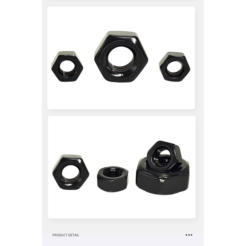 304 Black Stainless Steel Hex Nuts Plated Zinc External M4/M5/M6/M8