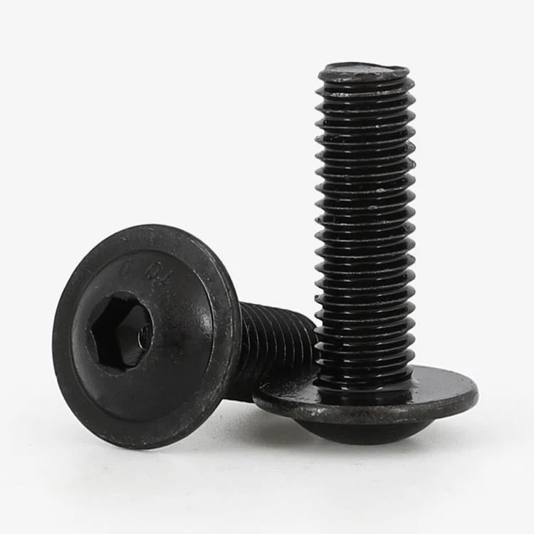 ISO7380-2 Button Head Hex Socket Screws With Washer Machine Blackened Grade 10.9 M3M4M5-M10 Pan Head