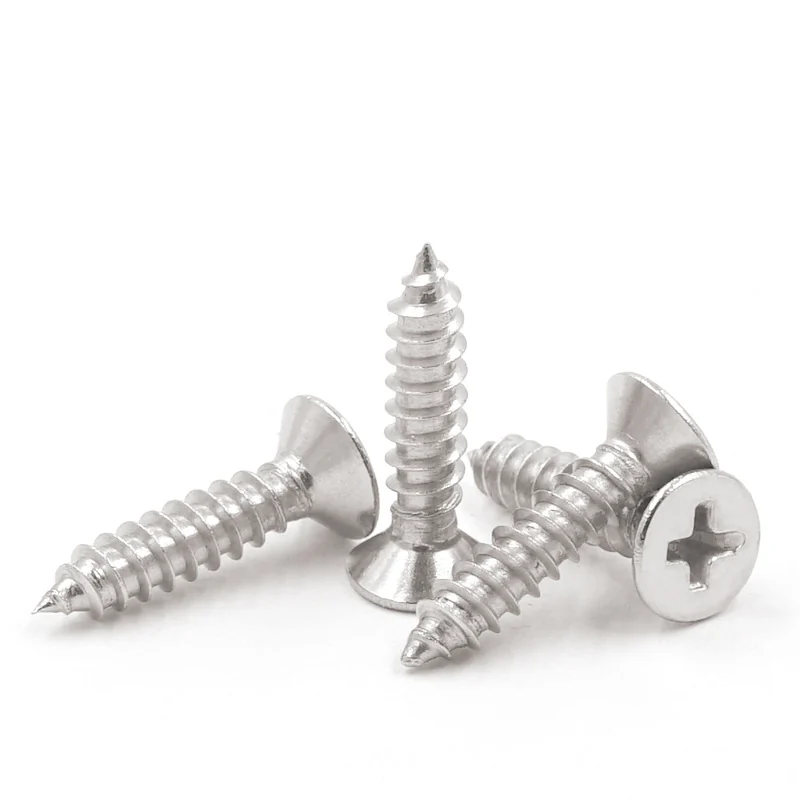 Screws 304 Stainless Steel Miniature Screws Cross-Recessed Flat Head Self-Tapping Screws Cross-Recessed Countersunk Head Self-Tapping Screws