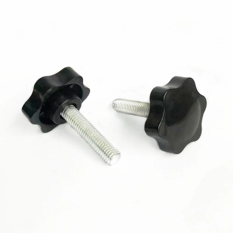 Hexalobular Adjustable Thumb Screws Plastic Knob Handle Plastic Head Handle Hex Star Zinc-Plated