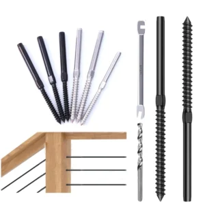 316 Stainless Steel VacuumPVD Plated titanium Black Wood Screws Joining Liner Steel Screw Rope. Hardware Match Pieces Supply