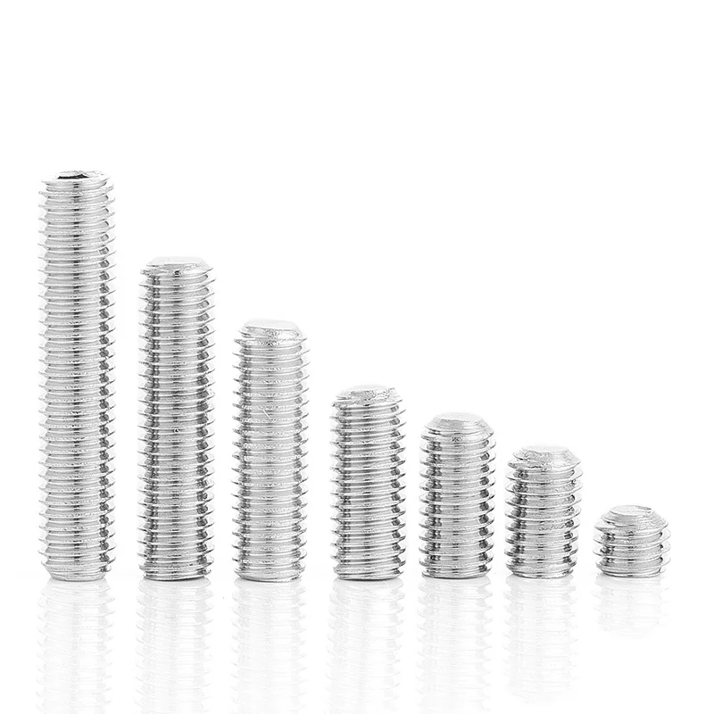 304 Stainless Steel Flat Point Machine m Hex Socket Set Screws Headless M2M3M6M10