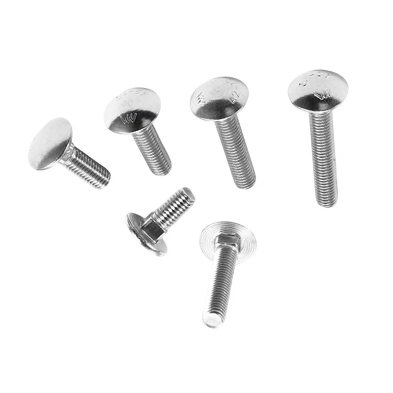 304 Carriage Bolts M6-M12 Stainless Steel Button Head Square Neck Bolts BridgeM4M5M8M10 Steel Structure Bolts
