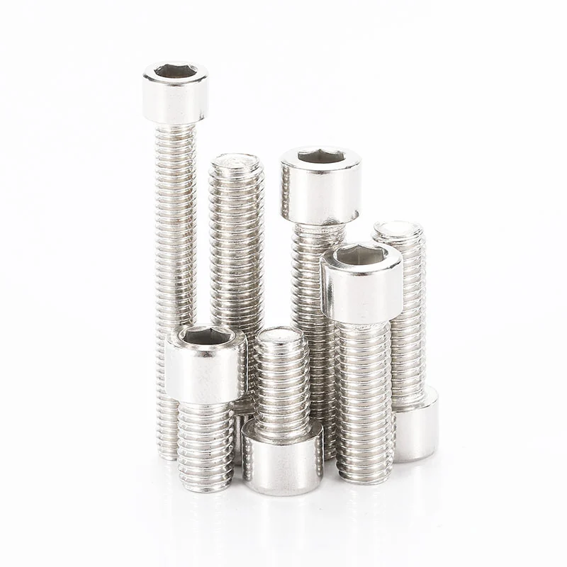 Socket Head Cap Screws Hex Socket Screws 201 Stainless Steel Cylindrical Head Bolts Light Face 3m4m5m6m8m10m12 Long Screws