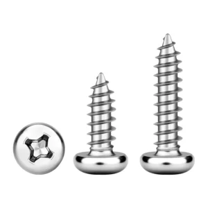 304 Stainless Steel Cross-Recessed Round Head Self-Tapping Screws GB845 Pointed Tip Wood PA