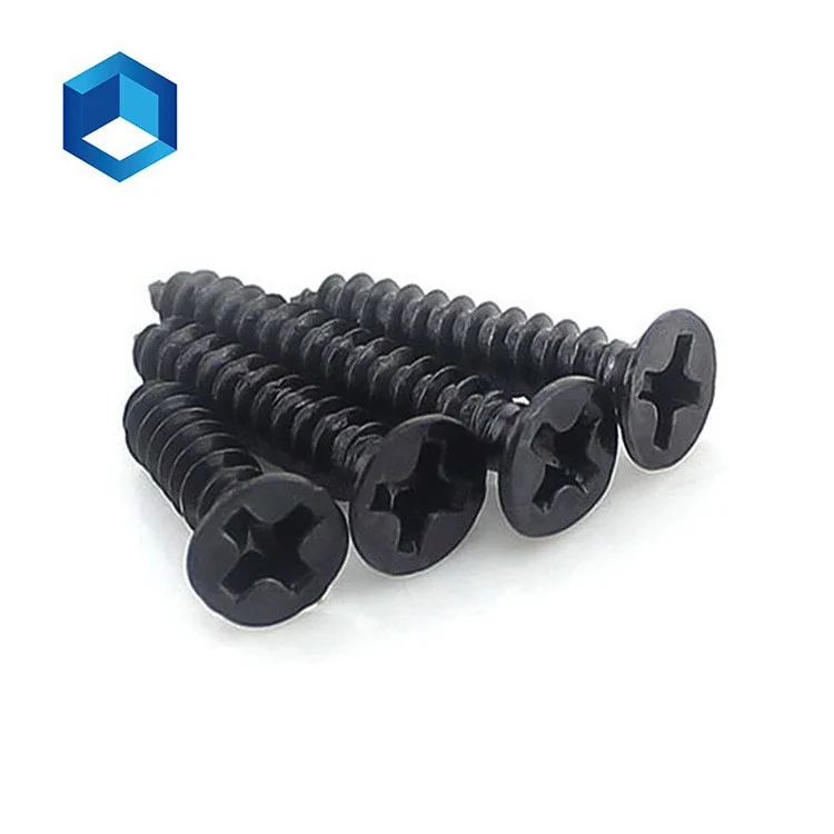 Black Hardened Cross-Recessed Countersunk Head Self-Tapping Screws Flat Head Carbon Steel KA Electronics Small Wood M1-M6