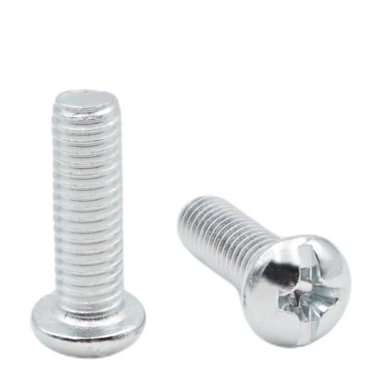 Iron Zinc-Plated Machine-Thread Cross-Recessed Pan Head Screws Thread Furniture M3M4M5M6M8
