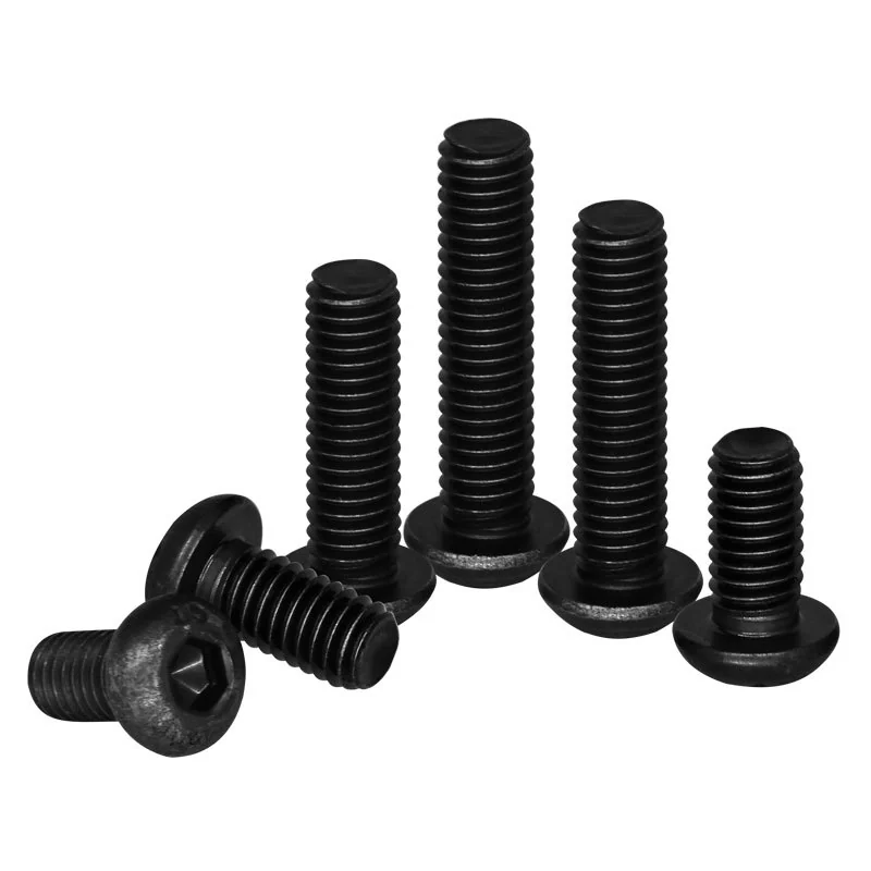 Grade 10.9 Round Head Hex Socket Screws High-Strength Black Pan Head Socket Cap M2M3M4M5M12