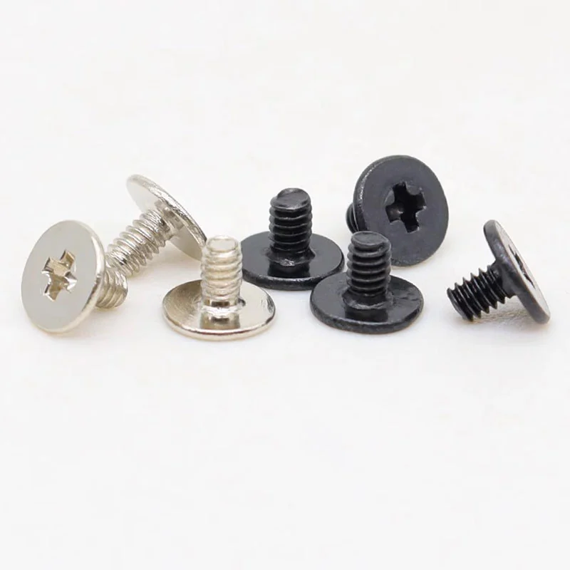 American Thread Solid hard Pan Cross-Recessed Screws CM Thin Flat Head Screws Imperial Nickel-Plated Blackened Computer Cross-Recessed Flat Head Screws 6#