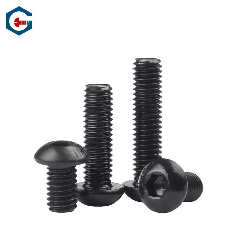Grade 10.9 Iron Blackened Round Head Hex Socket Screws 304 Stainless Steel Pan Head Mushroom Head