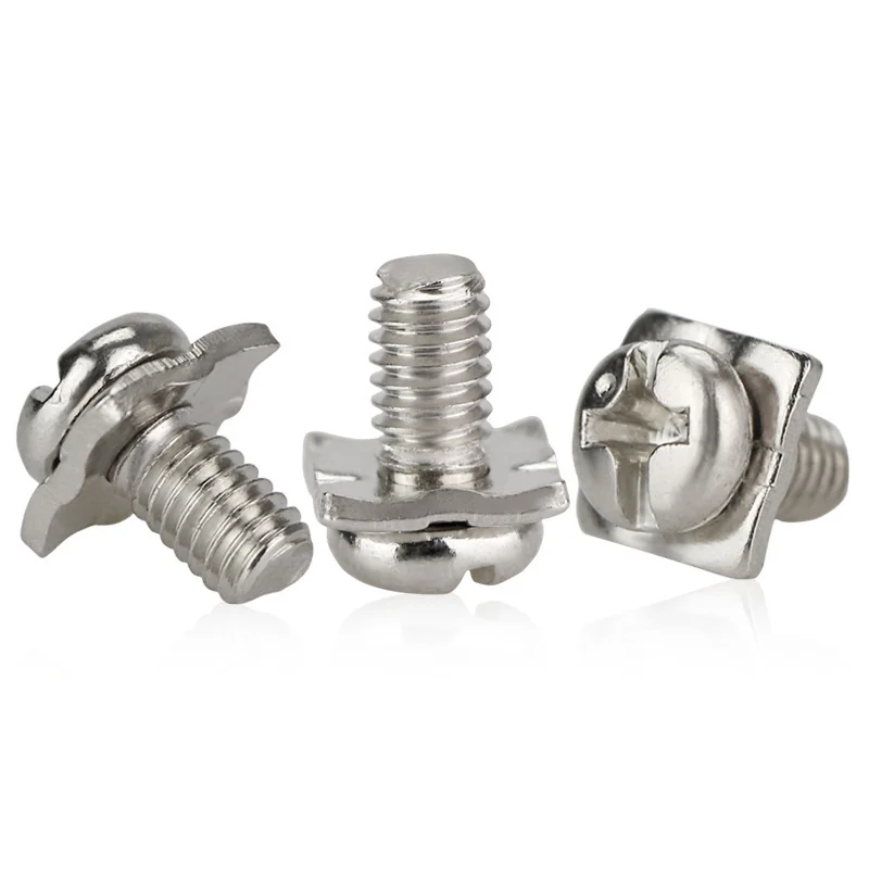 Nickel-Plated Cross-Recessed Pan Head Screws Round Head Square Washer Two. Combination Screws Pan Head Flat End Wa Washer Combination Screws M3-M4