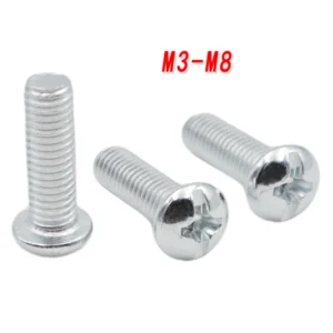Iron Zinc-Plated Machine-Thread Cross-Recessed Pan Head Screws Thread Furniture M3M4M5M6M8