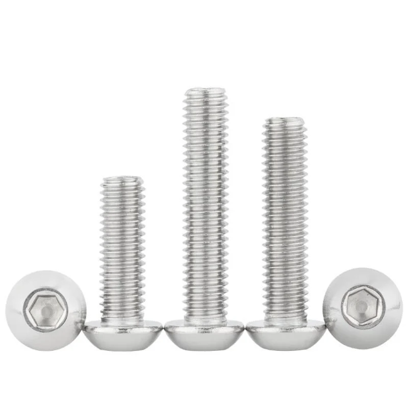 304 Stainless Steel Button Head Hex Socket Screws ISO7380 Mushroom Head Pan Head Internal Hex M12M16