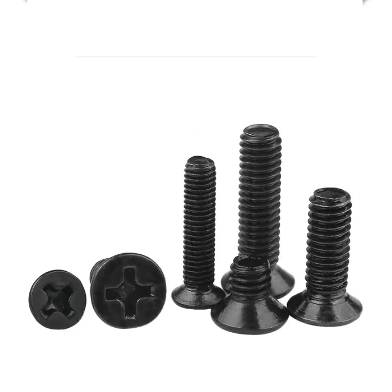 KM Black Cross-Recessed Countersunk Head Screws Flat Head Electronics Small Iron M1M2M3M4