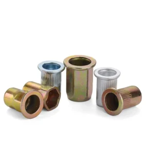 Zinc-Plated Rivet Nuts Flat Head Straight Knurl Rad. Nuts M3M4-M12 Countersunk Head Stainless Steel / Aluminum Rivet Nuts