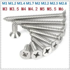 Stainless Steel Screws 304 Countersunk Head Self-Tapping Screws Cross-Recessed Flat Head Standard ALevel Screws