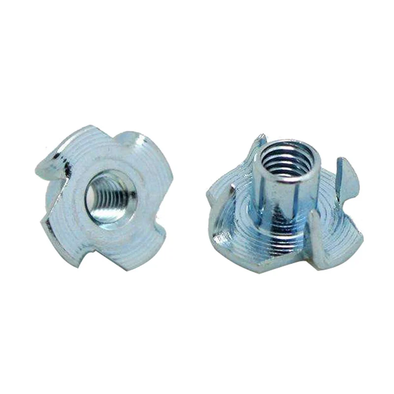 Guangdong Thick Four-Prong T-Nuts Claw Nuts Wood Plate Insert Nuts Furniture Four-Prong Screw