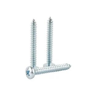 Round Head Cross-Recessed Self-Tapping Screws ST2.2-6.3 Blue-White Zinc-Plated DIN7981GB845-85 Pan Head